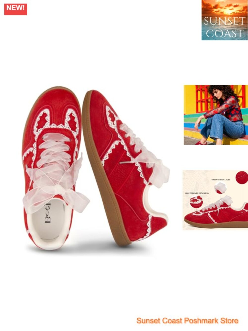 Women's Casual Sneakers Lace-Up Memory Foam Insole Faux Suede